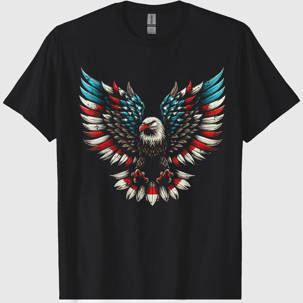 Bald Eagle USA Flag Wings Freedom Patriotic Men Women Kids T-Shirt