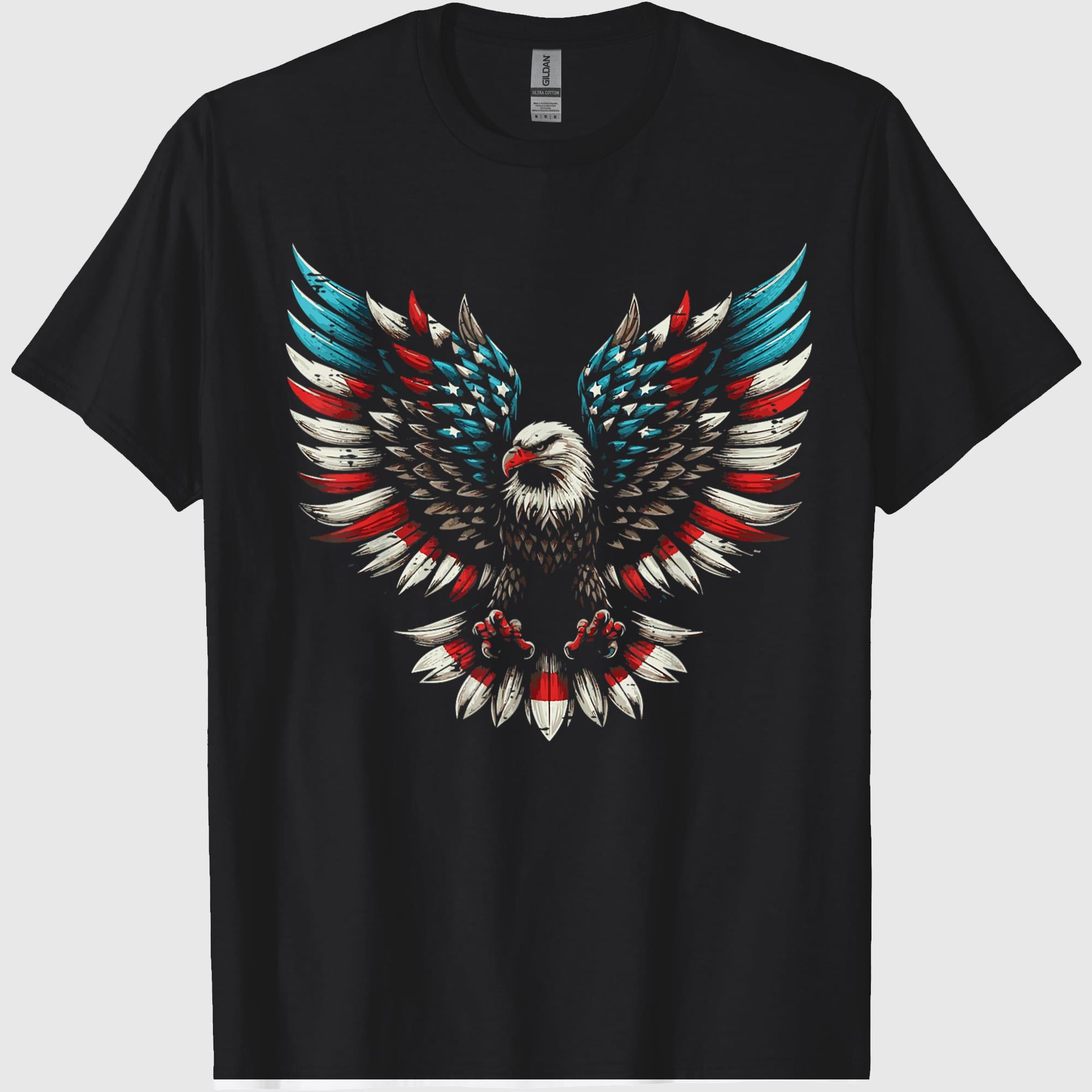 Bald Eagle USA Flag Wings Freedom Patriotic Men Women Kids T-Shirt