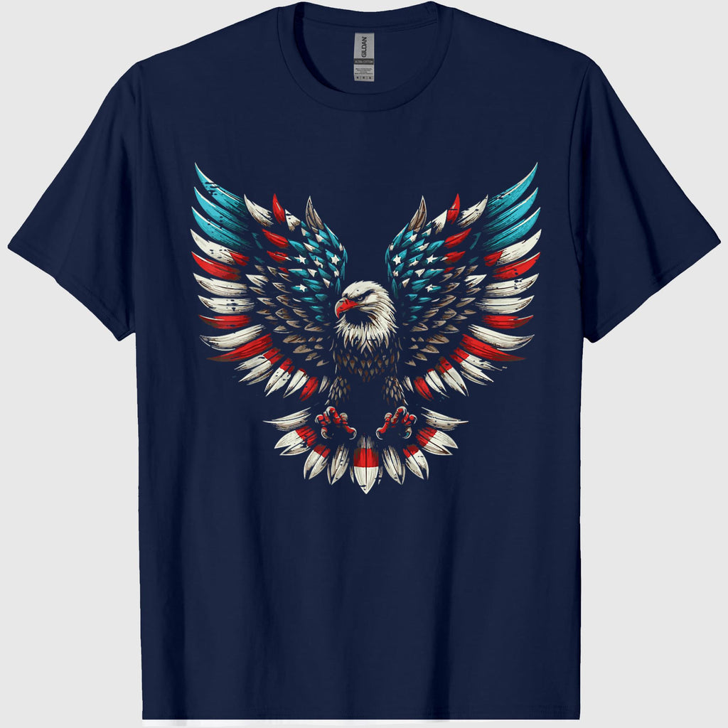 Bald Eagle USA Flag Wings Freedom Patriotic Men Women Kids T-Shirt