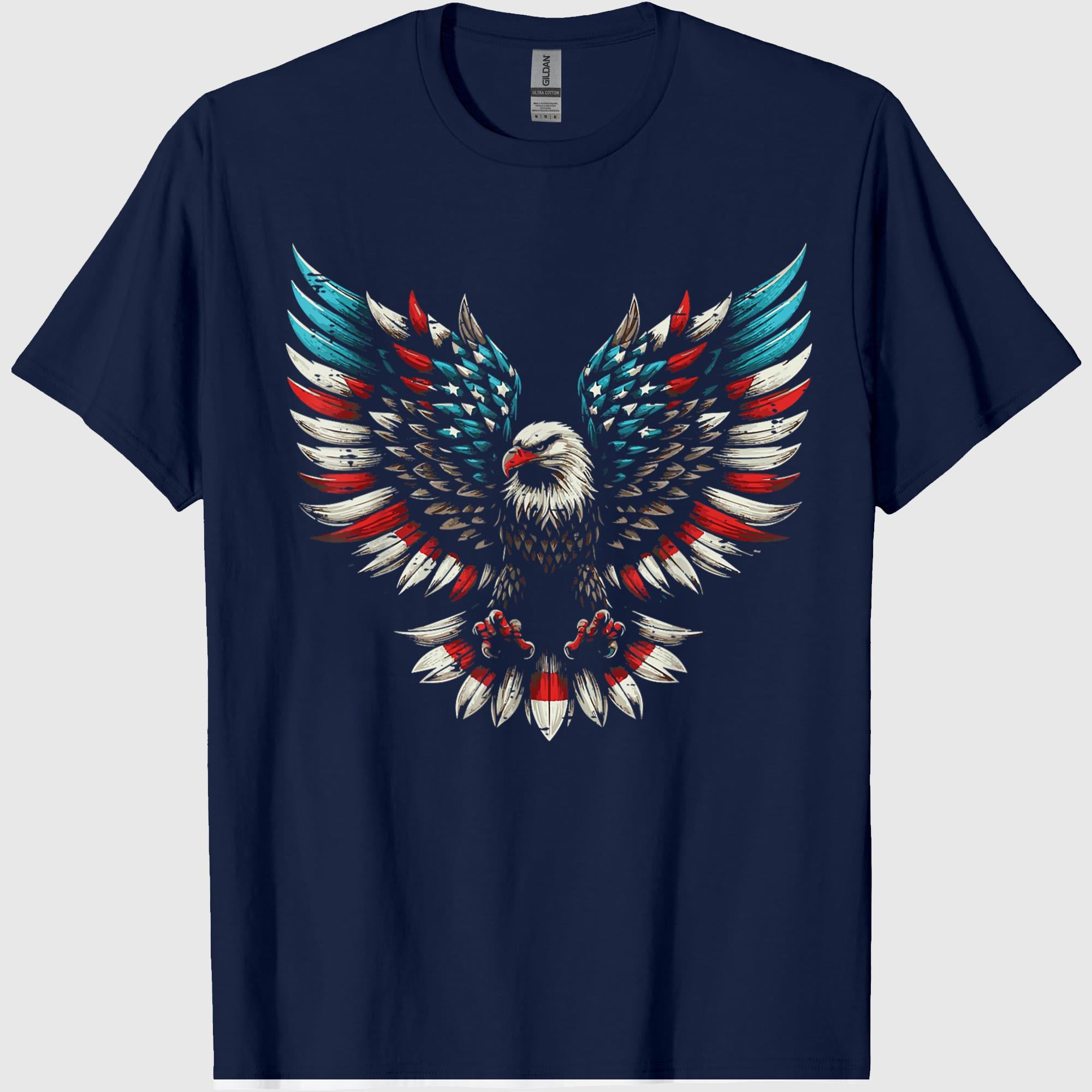 Bald Eagle USA Flag Wings Freedom Patriotic Men Women Kids T-Shirt