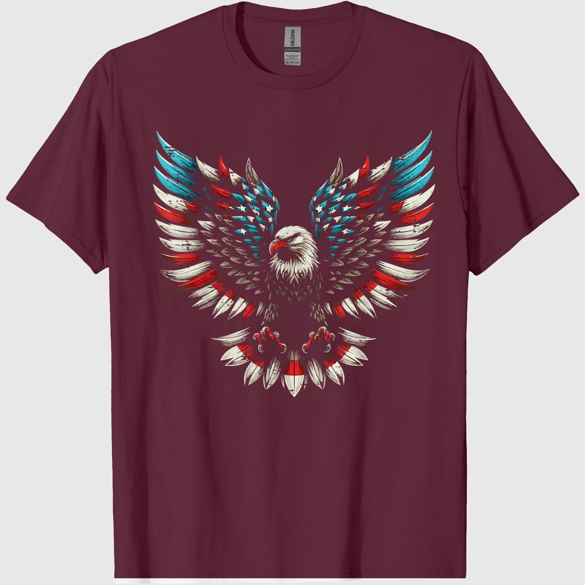 Bald Eagle USA Flag Wings Freedom Patriotic Men Women Kids T-Shirt