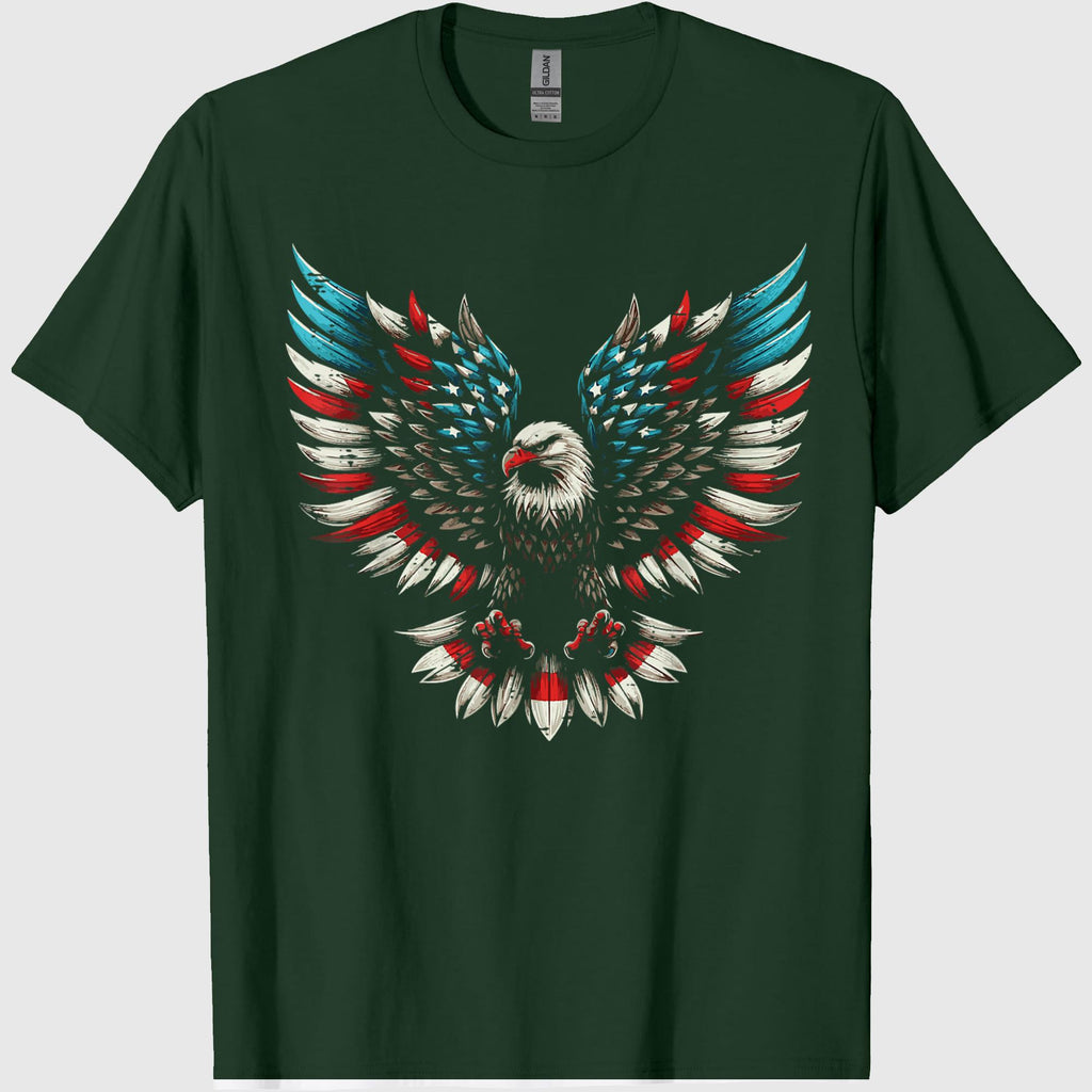 Bald Eagle USA Flag Wings Freedom Patriotic Men Women Kids T-Shirt