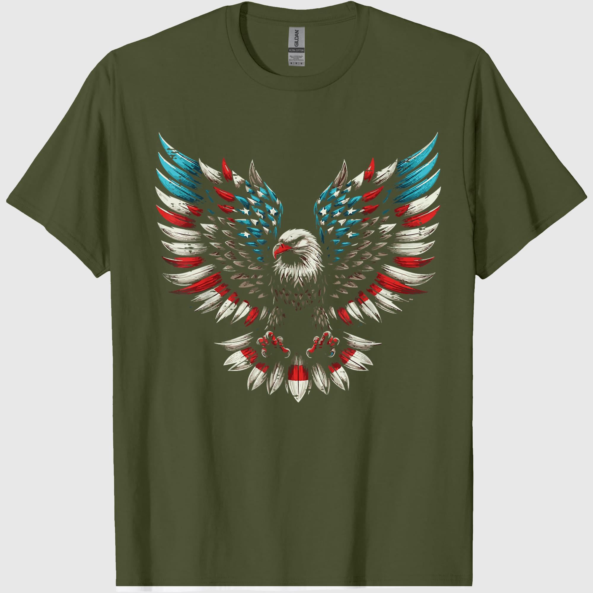 Bald Eagle USA Flag Wings Freedom Patriotic Men Women Kids T-Shirt