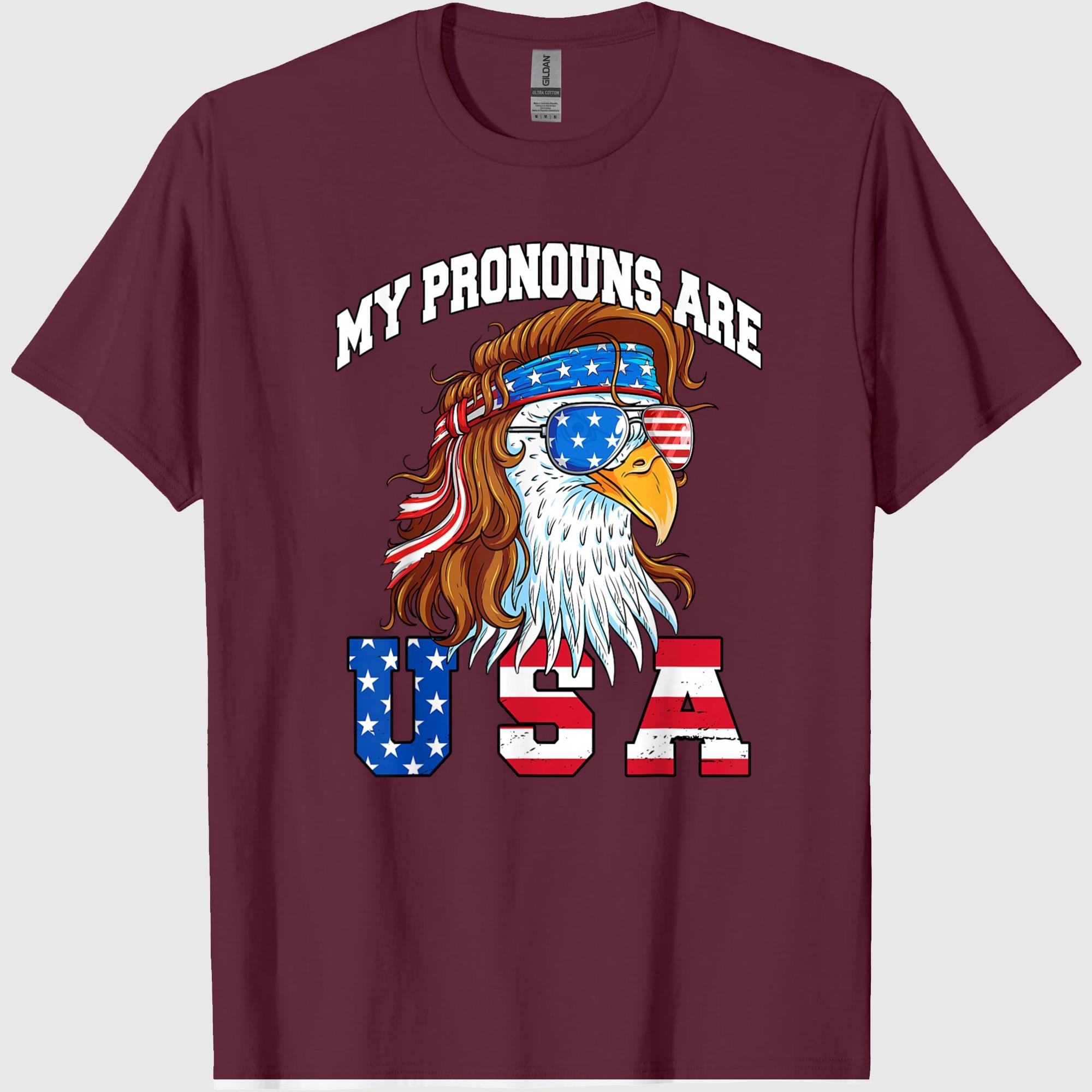 My Pronouns are USA Eagle American Funny 4th of July T-Shirt