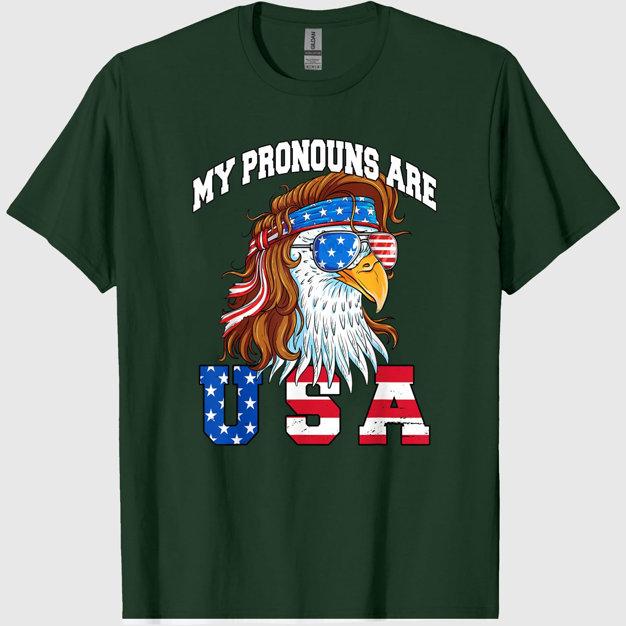 My Pronouns are USA Eagle American Funny 4th of July T-Shirt