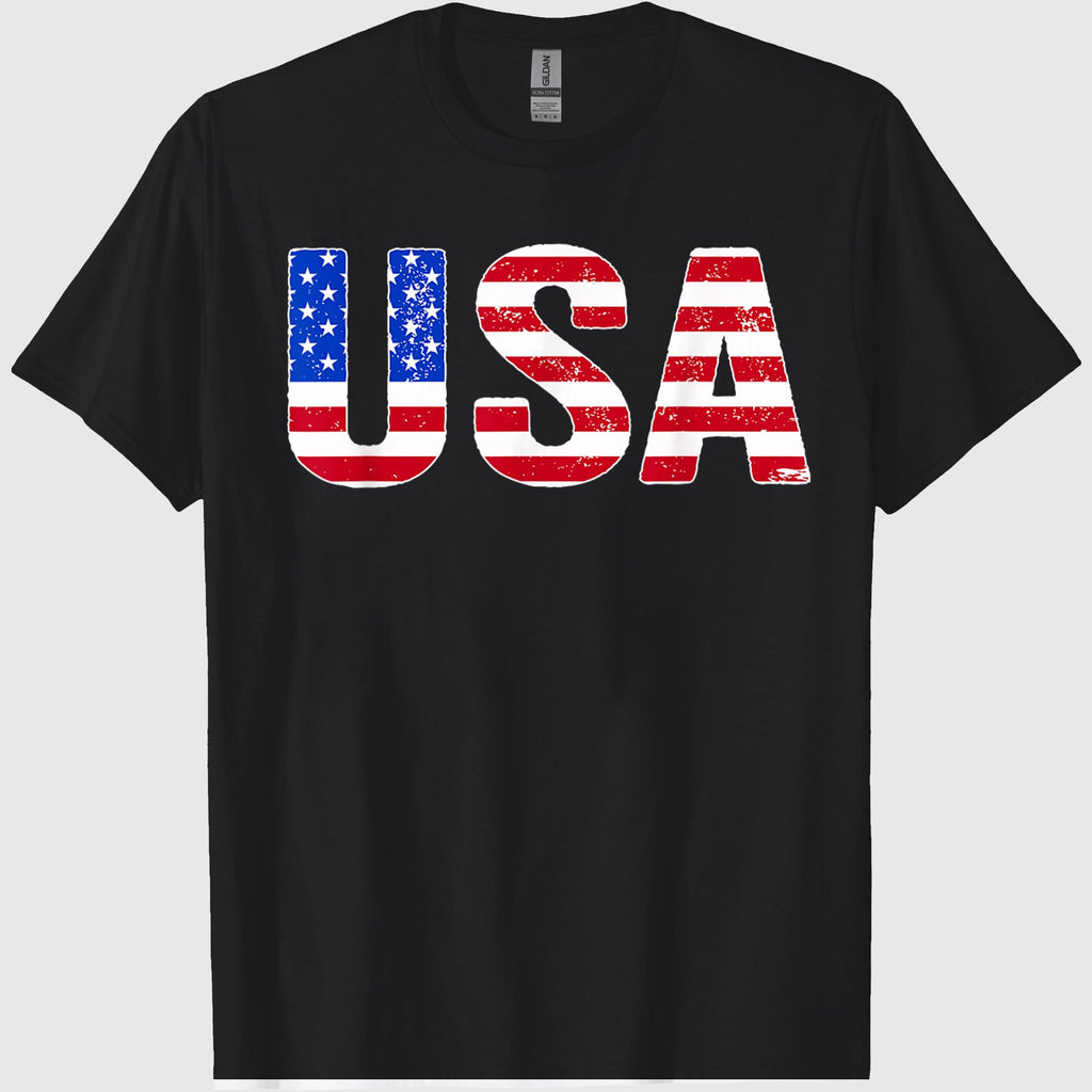 USA T Shirt Patriotic American Flag Men Women Kids July 4th T-Shirt