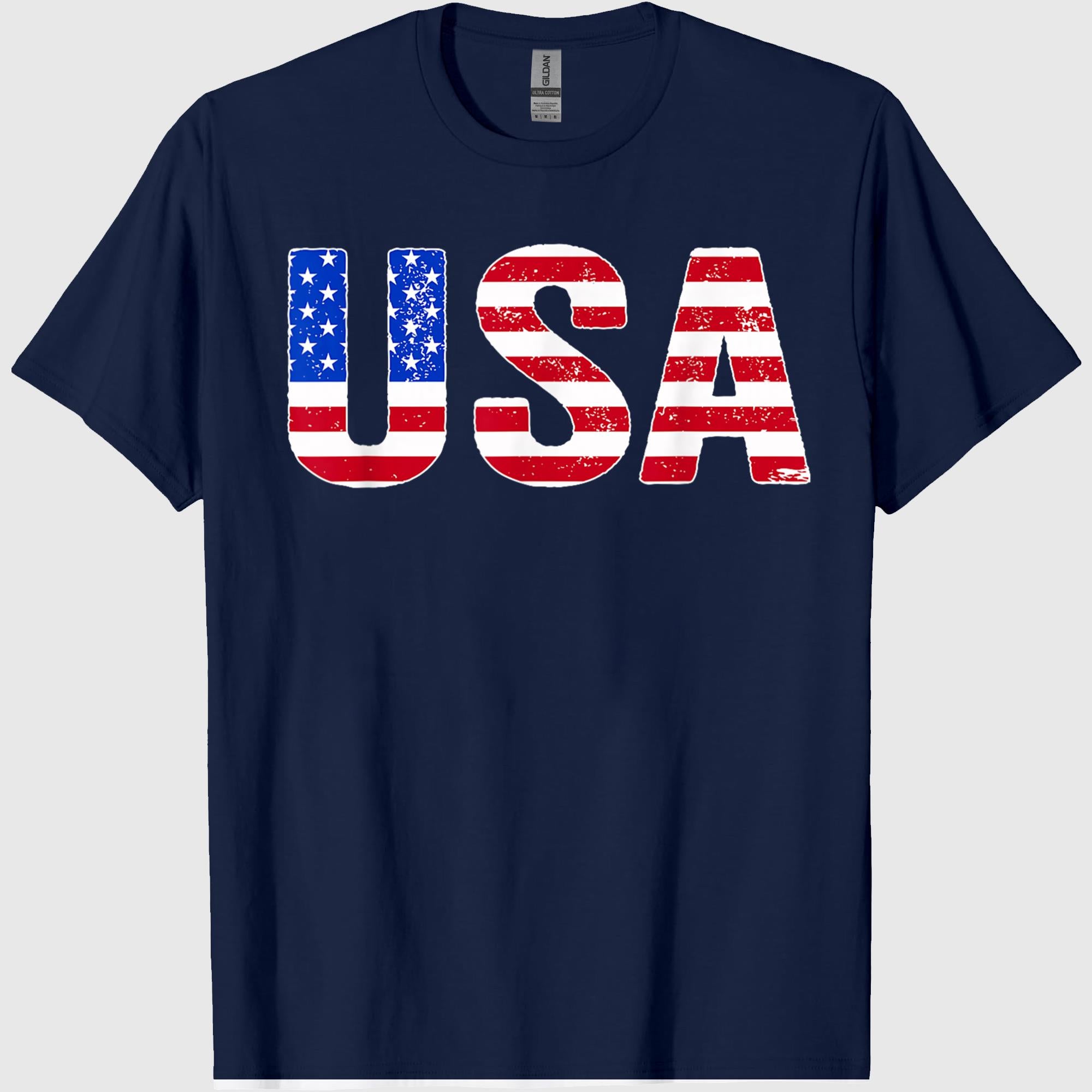 USA T Shirt Patriotic American Flag Men Women Kids July 4th T-Shirt