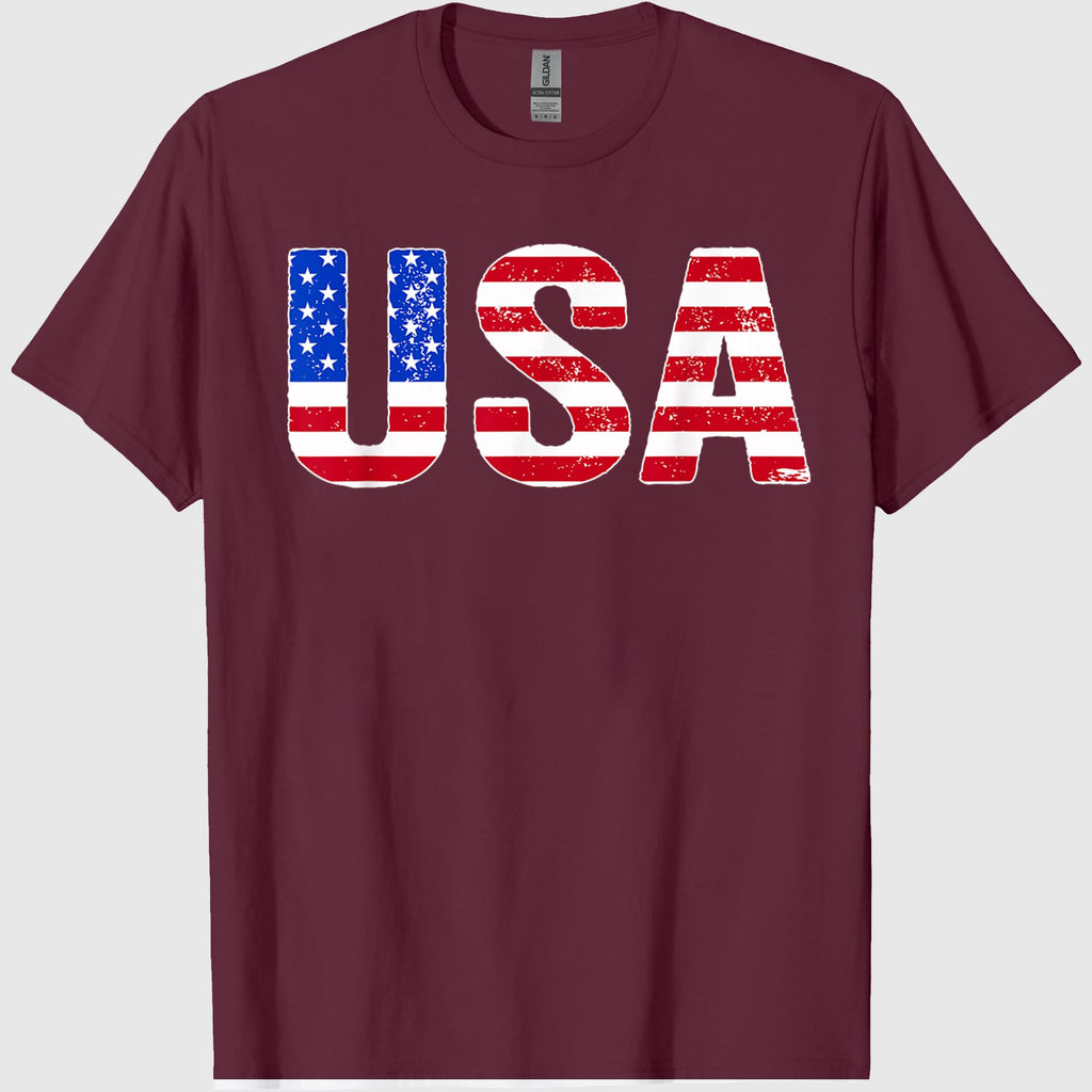 USA T Shirt Patriotic American Flag Men Women Kids July 4th T-Shirt