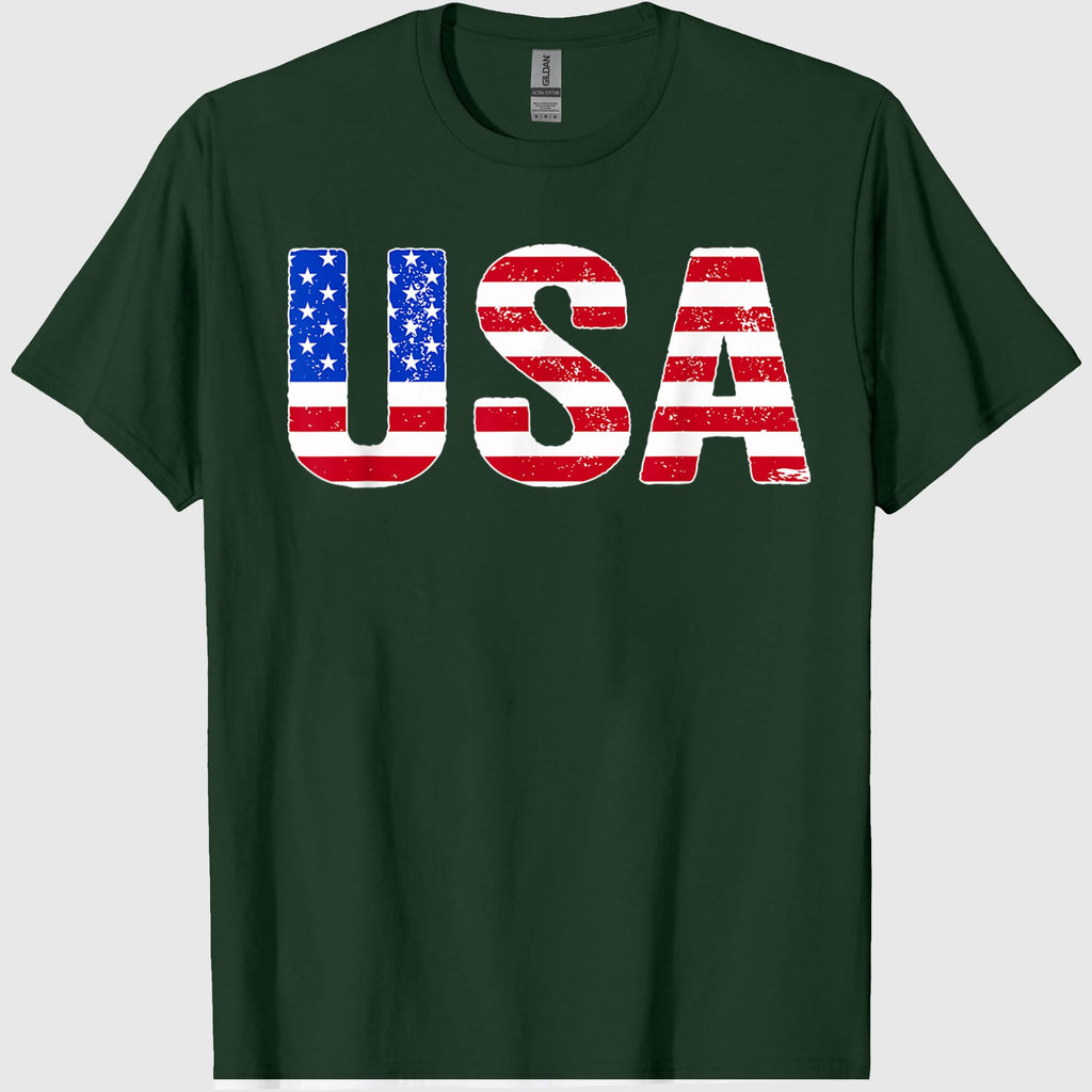 USA T Shirt Patriotic American Flag Men Women Kids July 4th T-Shirt