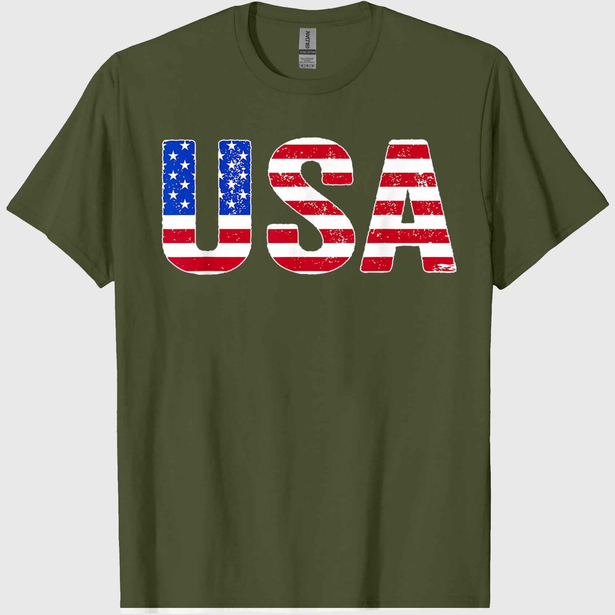 USA T Shirt Patriotic American Flag Men Women Kids July 4th T-Shirt